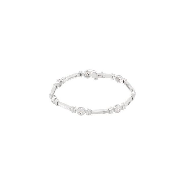 1Ct Lab-grown Diamond Bracelet in 14K White Gold