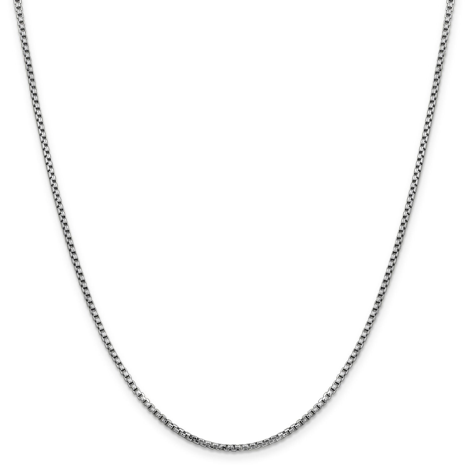 Box Chain in 14K White Gold, 24"
