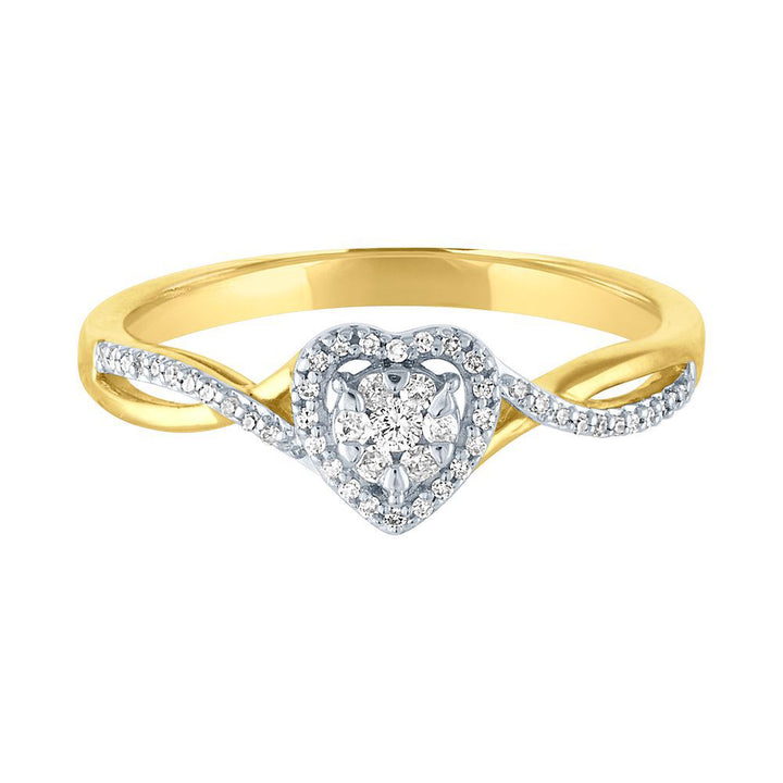 1/8 ct. tw. Diamond Heart Promise Ring in 10K Yellow Gold