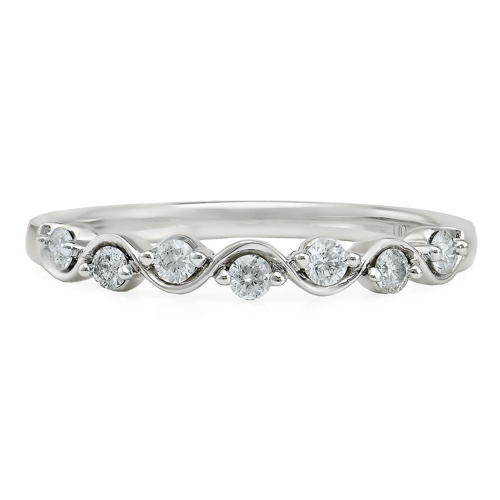 Wavy Diamond Band in 10K Gold