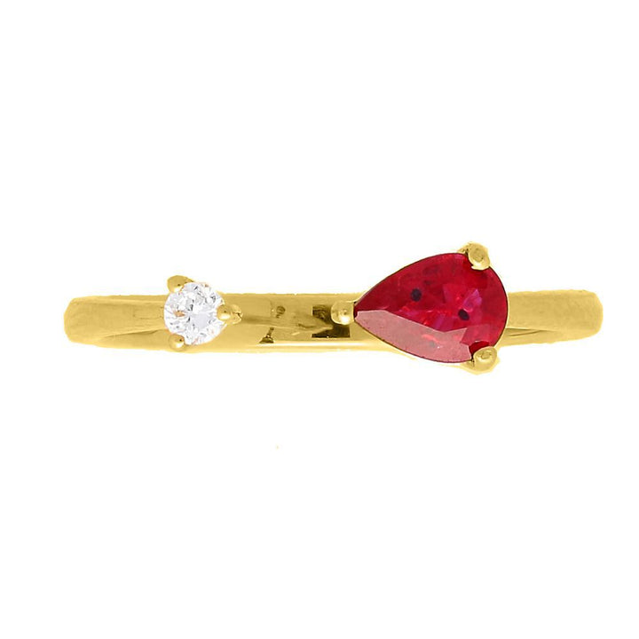 Ruby & Diamond Ring in 10K Yellow Gold