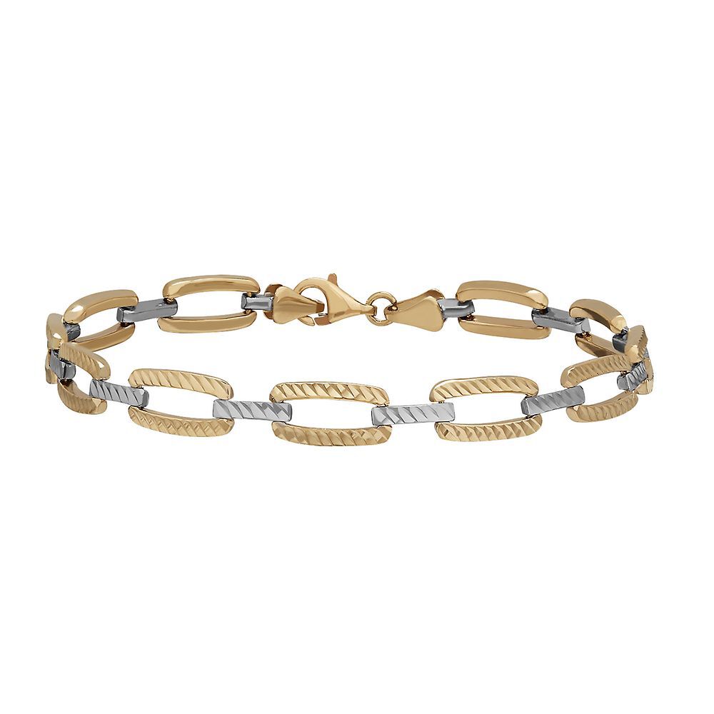 Stampato Bracelet in 14K Yellow & White Gold