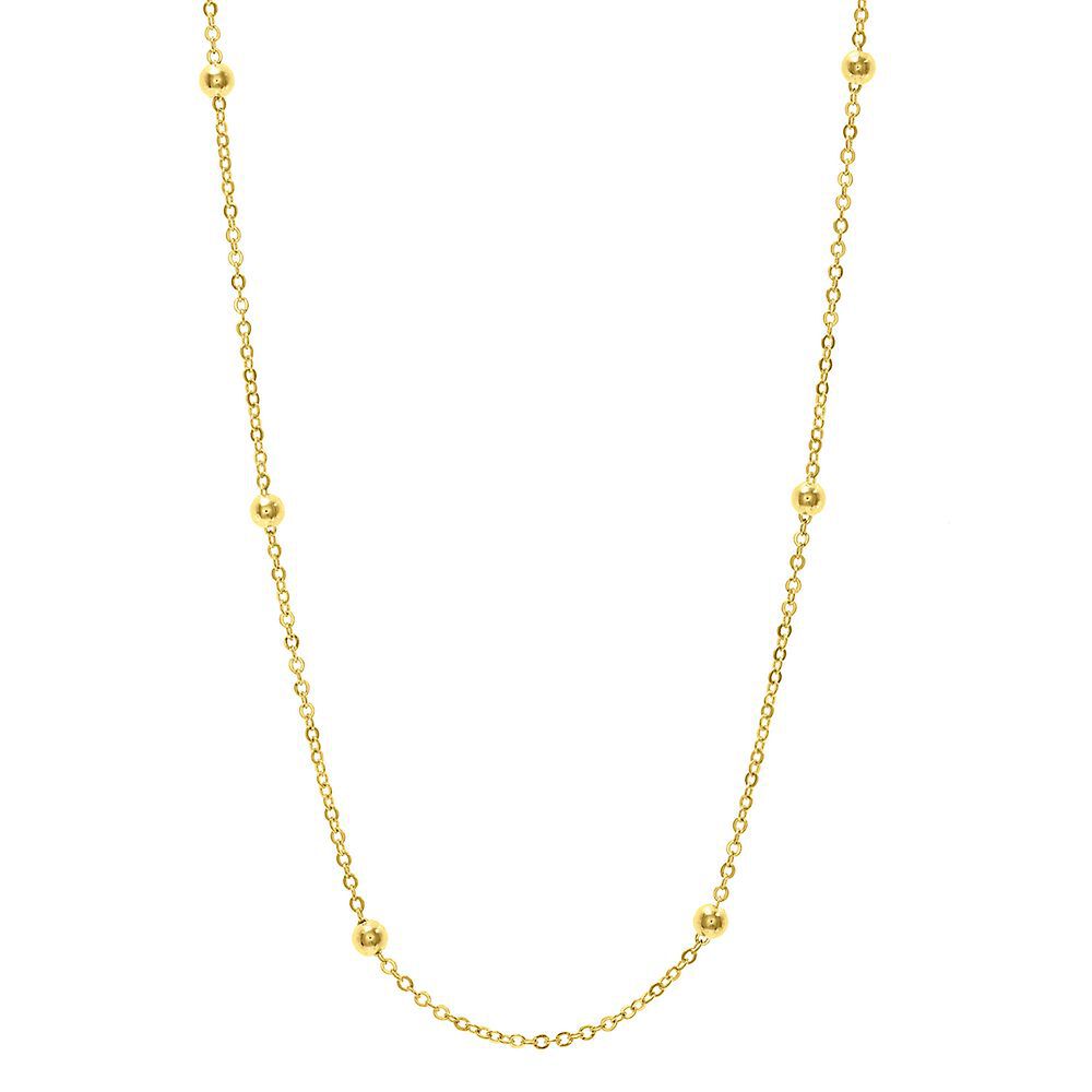 Bead Link Chain in 14K Yellow Gold, 18"