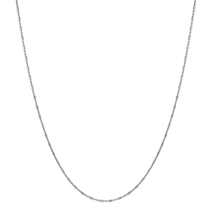 Diamond Cut Square Bead Necklace in Sterling Silver