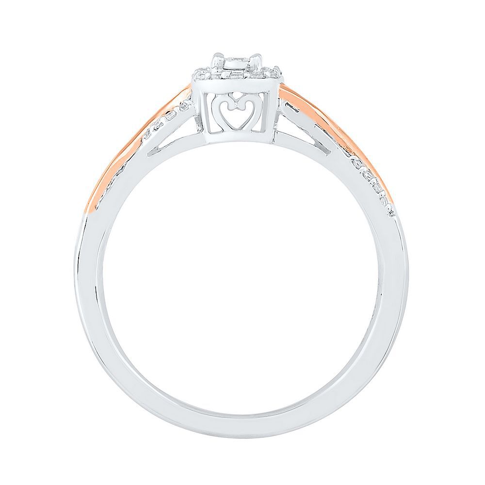 1/8 ct. tw. Diamond Promise Ring in Sterling Silver & 10K Rose Gold