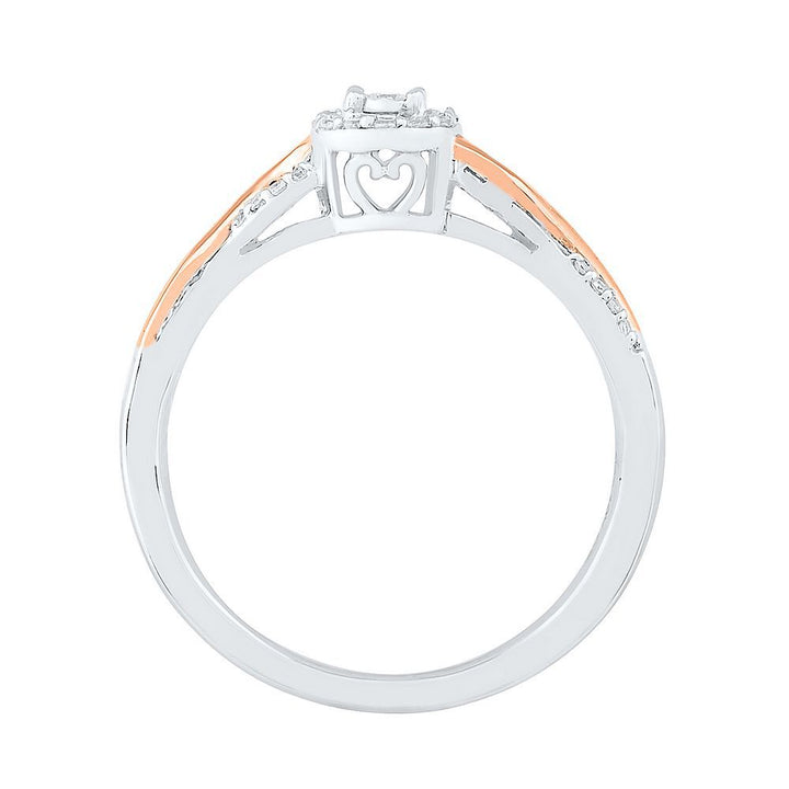 1/8 ct. tw. Diamond Promise Ring in Sterling Silver & 10K Rose Gold