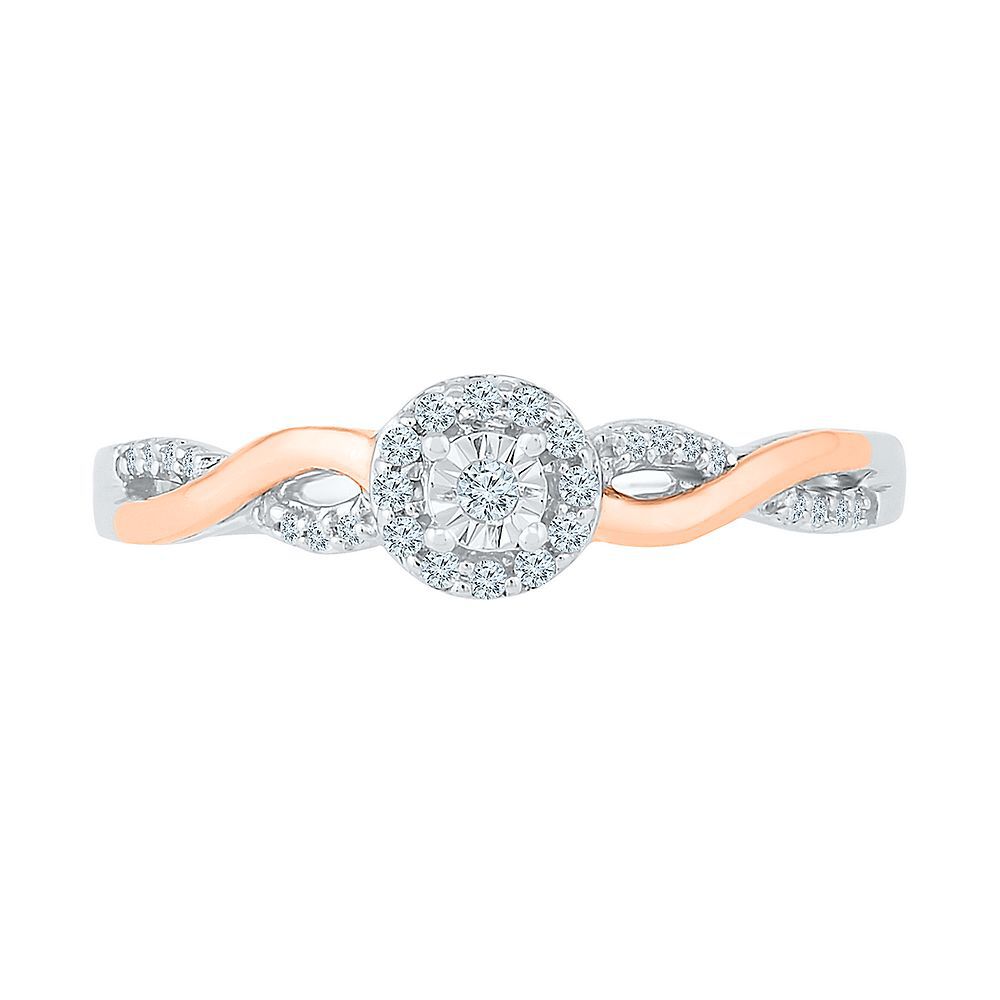 1/8 ct. tw. Diamond Promise Ring in Sterling Silver & 10K Rose Gold