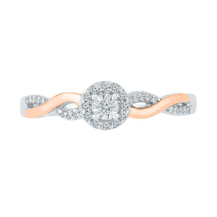 1/8 ct. tw. Diamond Promise Ring in Sterling Silver & 10K Rose Gold