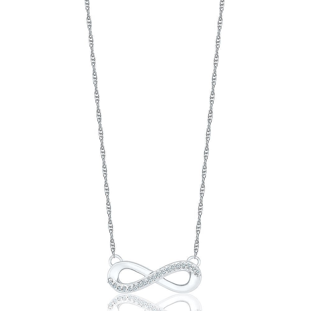 Diamond Infinity Necklace in Sterling Silver