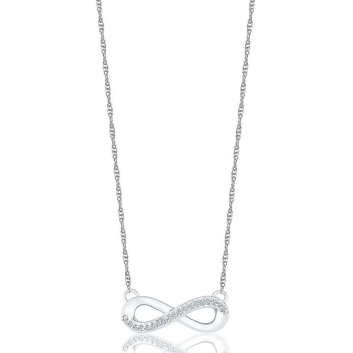 Diamond Infinity Necklace in Sterling Silver