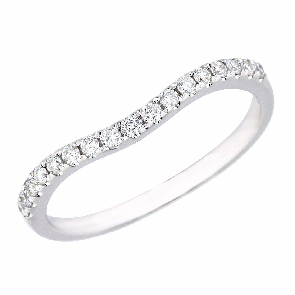 Diamond Contour Band in 14K White Gold (1/5 ct. tw.)