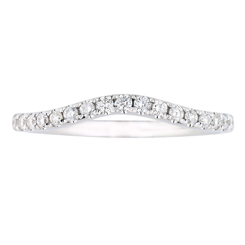 Diamond Contour Band in 14K White Gold (1/5 ct. tw.)