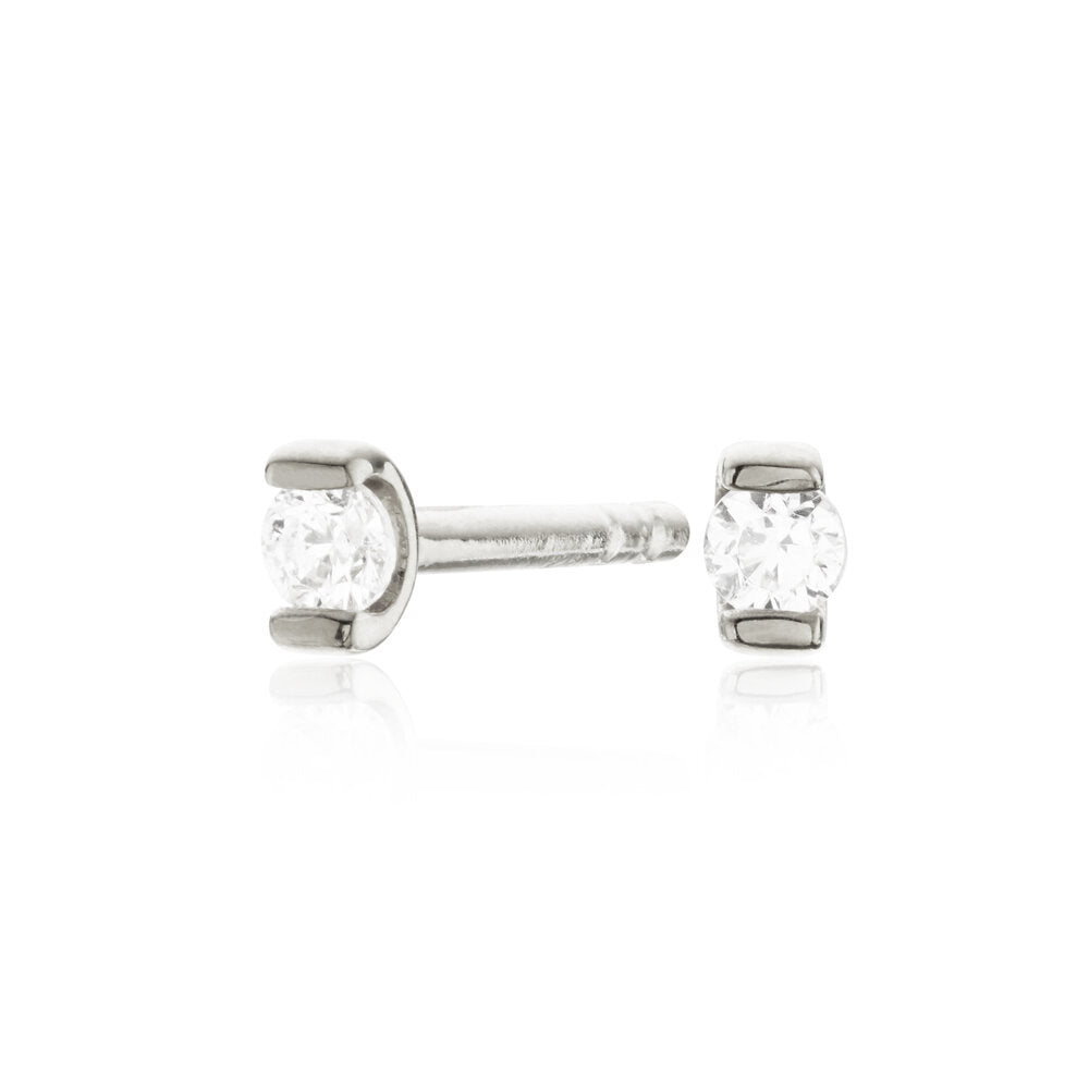 Silver Small Diamond Style Studs
