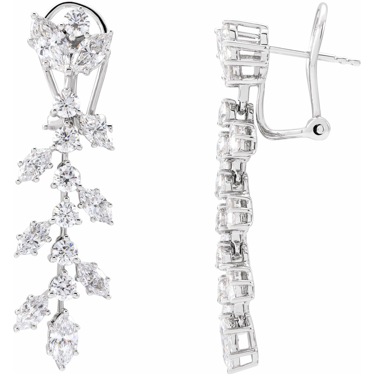 14K White Gold 4 1/4ct Lab-grown Diamond Earrings Clarity SI Color G-H