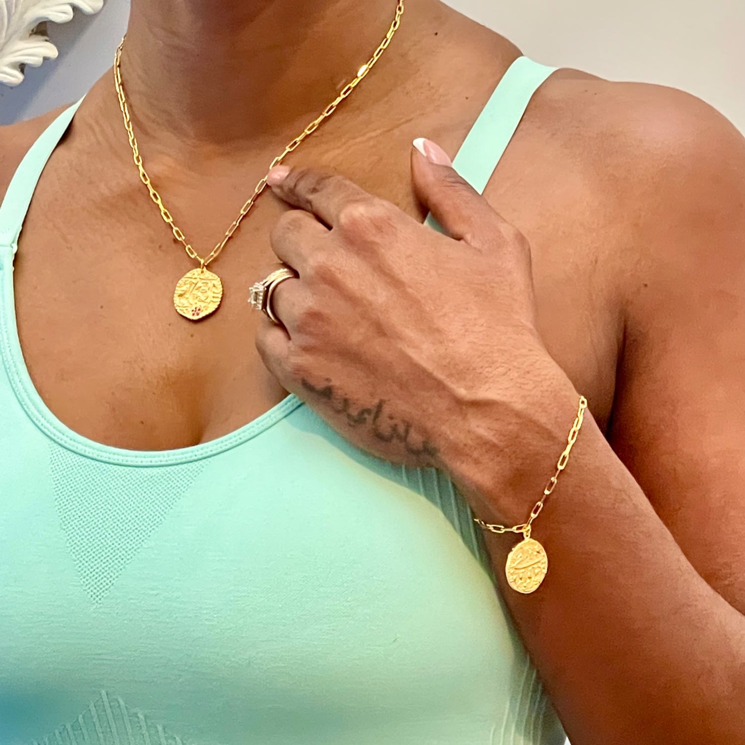 22Ct Gold Vermeil Ram Siya Coin Bracelet