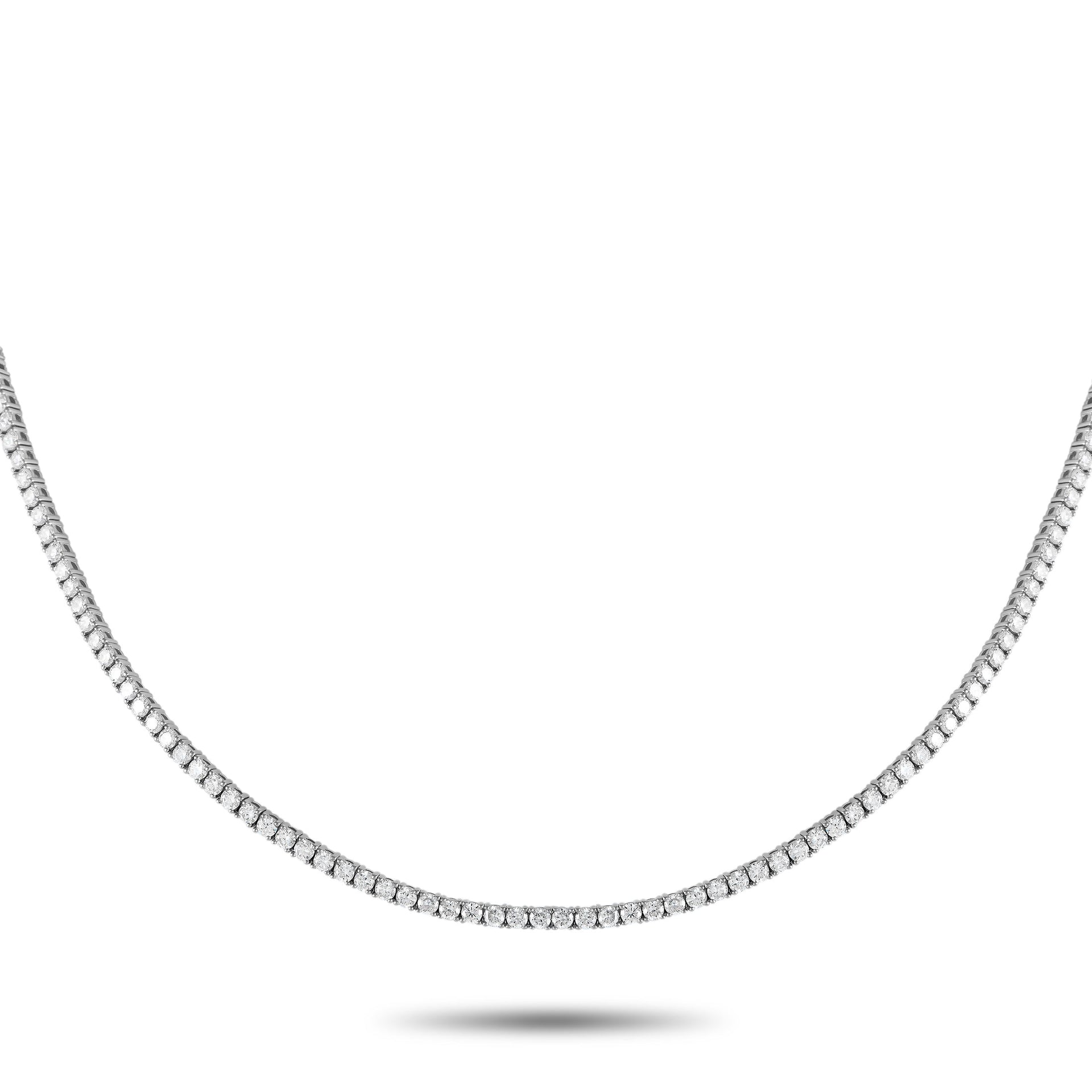 LB Exclusive 14K White Gold 6.97ct Lab-grown Diamond Tennis Necklace MF19-100924