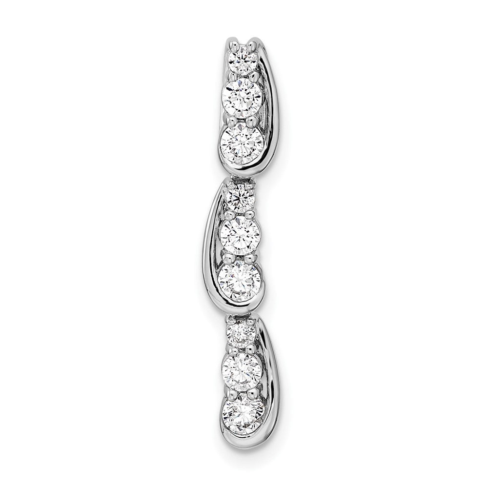 14K White Gold Lab Grown Diamond Fancy Chain Slide Pendant (0.51ct VS G-H)