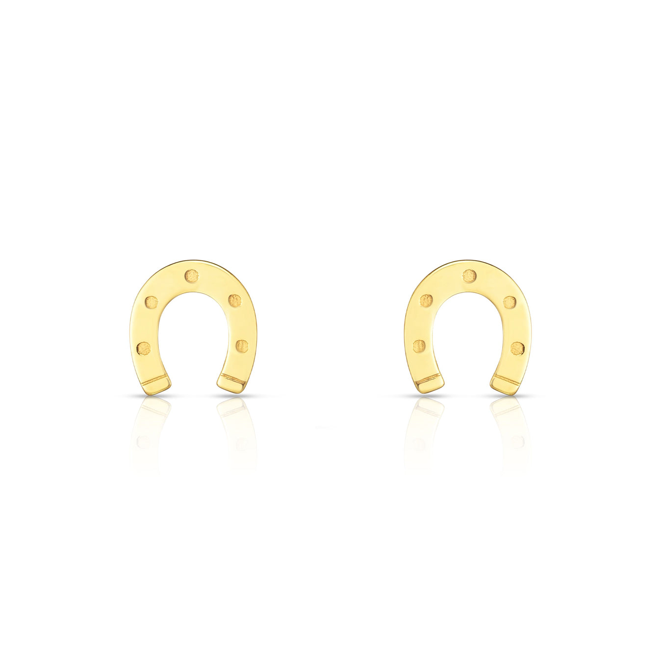Gold Horseshoe Stud Earrings