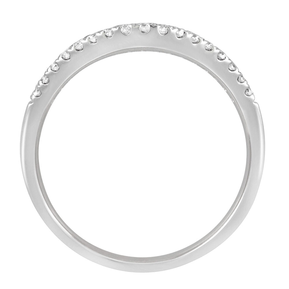 Double Row Diamond Contour Band in 14K White Gold (1/4 ct. tw.)