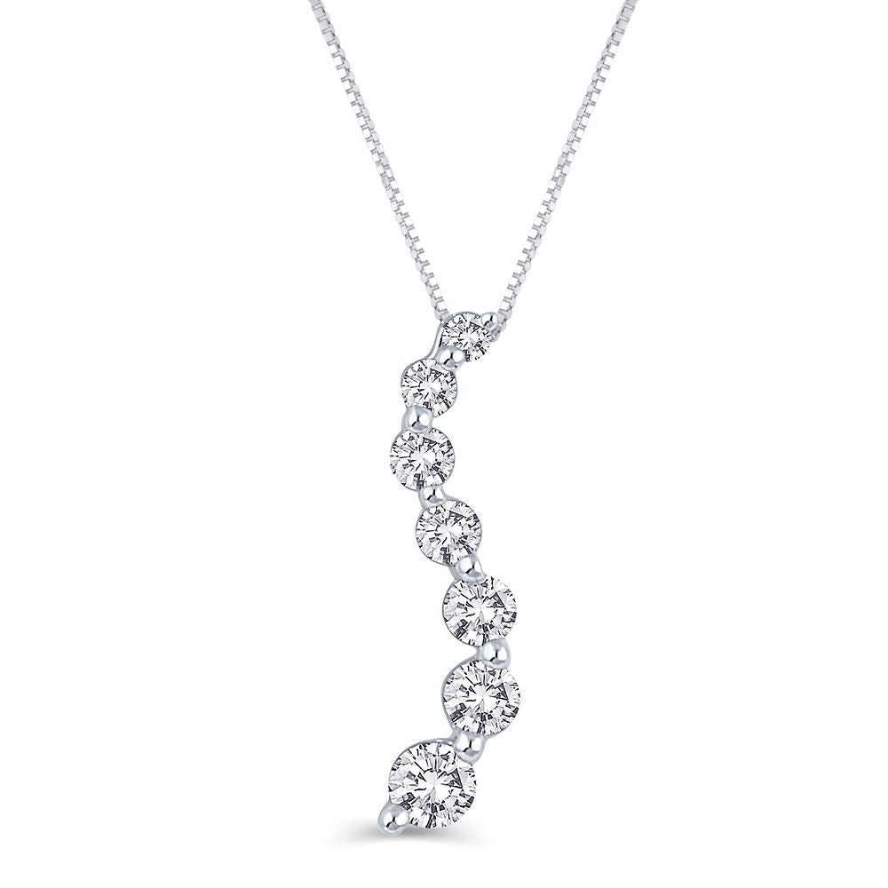 1/4 ct. tw. Diamond Journey Pendant in 10K White Gold