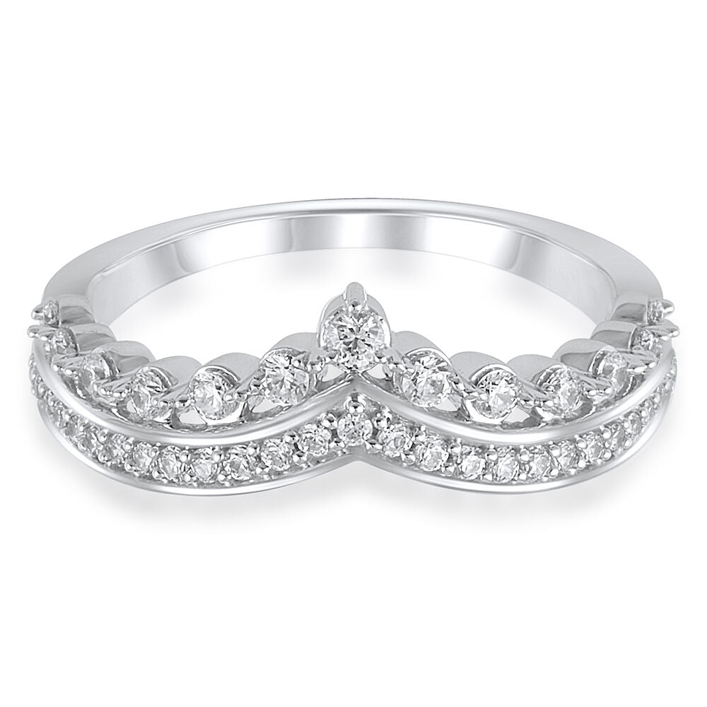 3/8 ct. tw. Diamond Contour Band in 14K White Gold