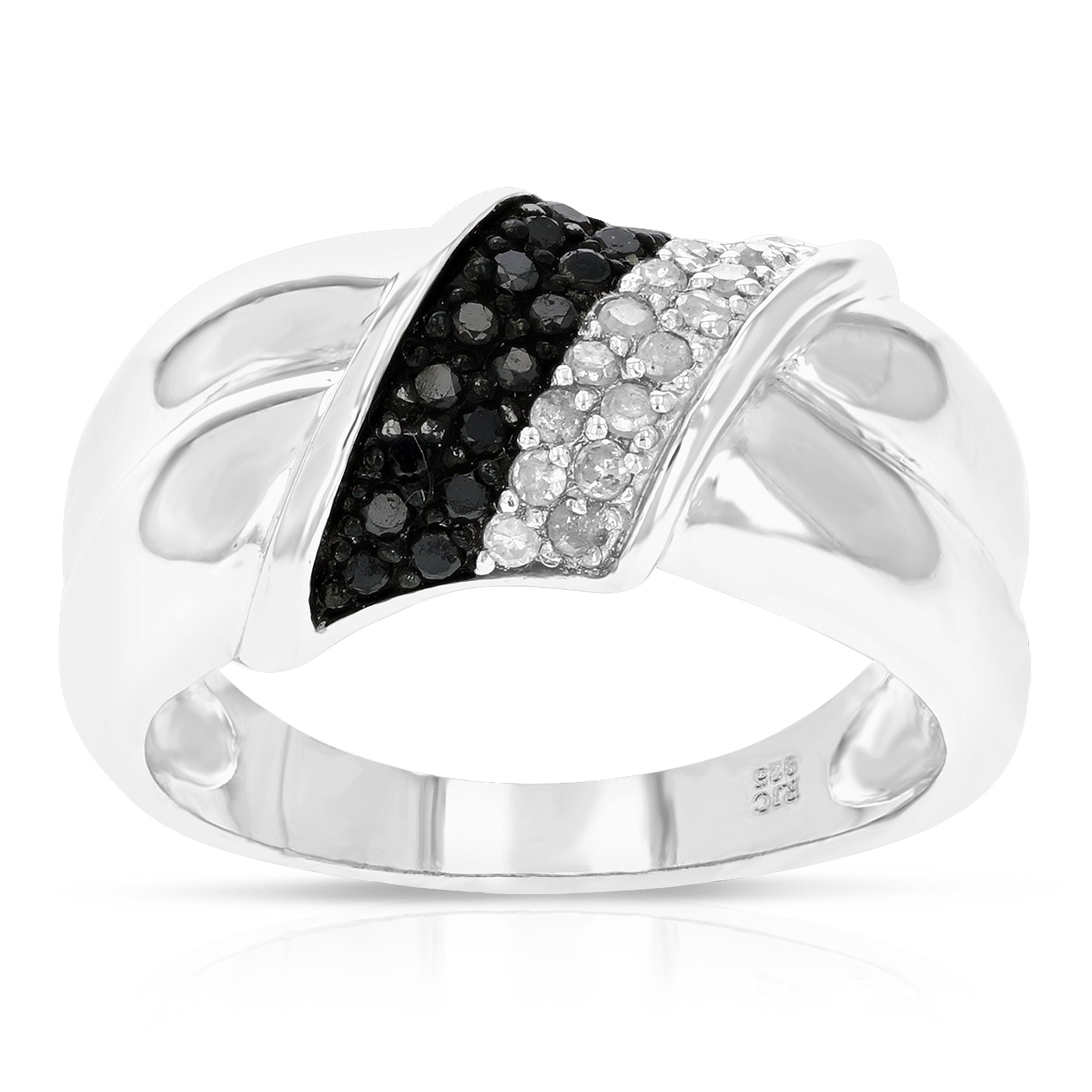 Sterling Silver Black Diamond Ring (0.30 cttw)