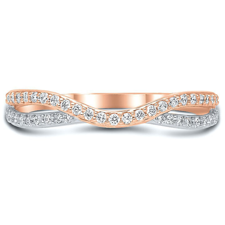 1/4 ct. tw. Diamond Contour Band in 10K Rose Gold