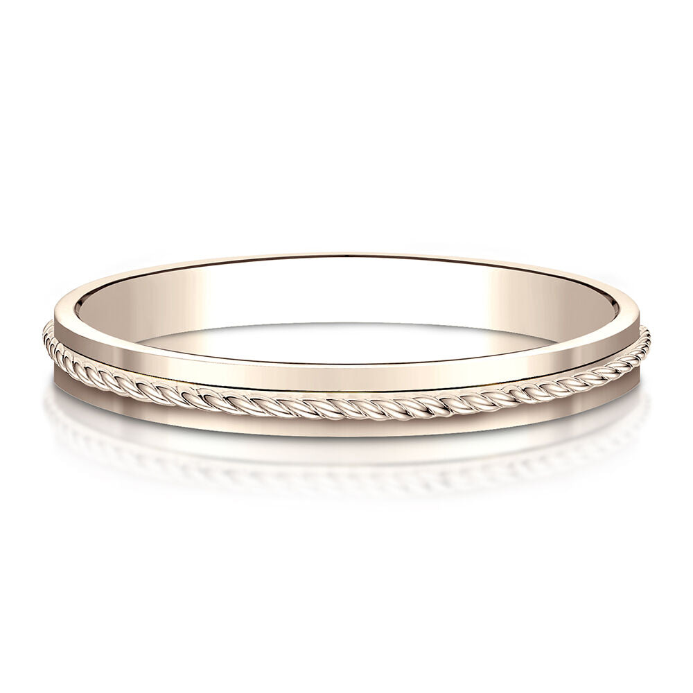 Rope Wedding Band in 14K Rose Gold