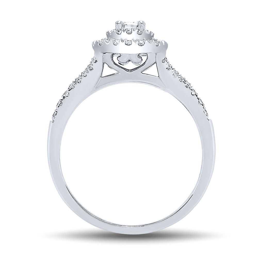 1/2 ct. tw. Diamond Halo Engagement Ring in 14K White Gold