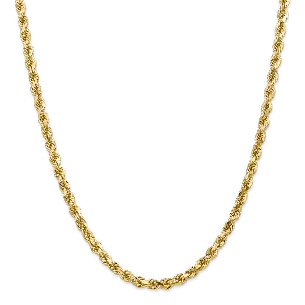 Diamond Cut Rope Chain in 14K Yellow Gold, 22"