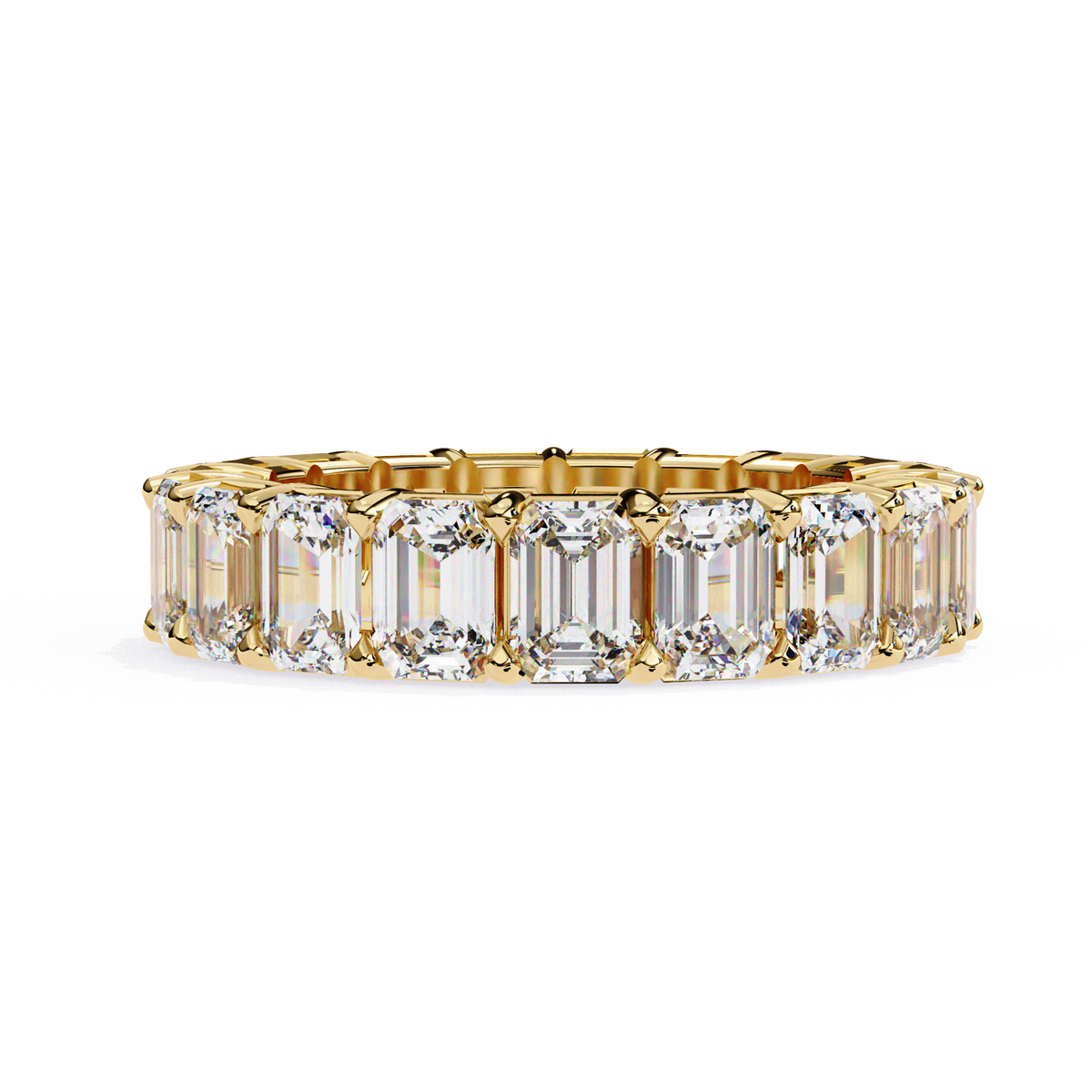 Emerald-Cut Lab-grown Diamond Eternity Band in 10K White Gold