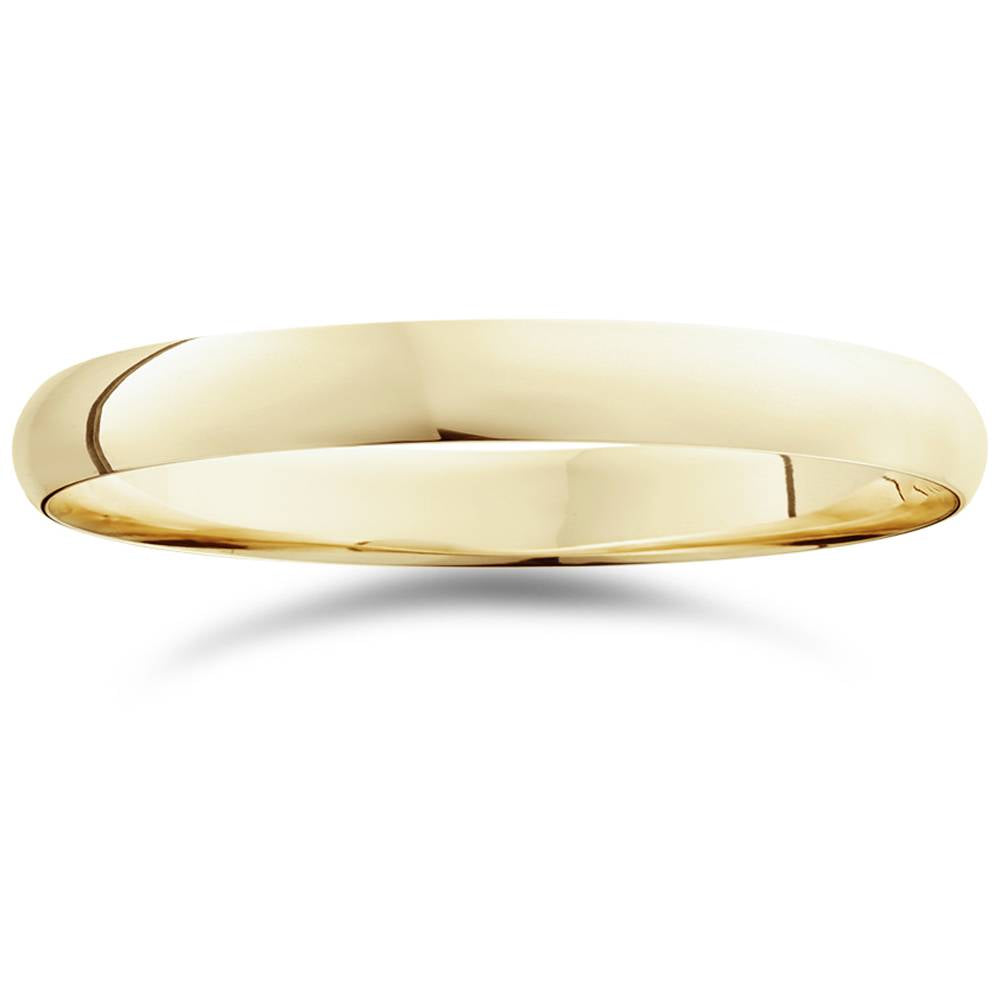 3mm Dome High Polished Wedding Band 14K Yellow Gold Size Selectable