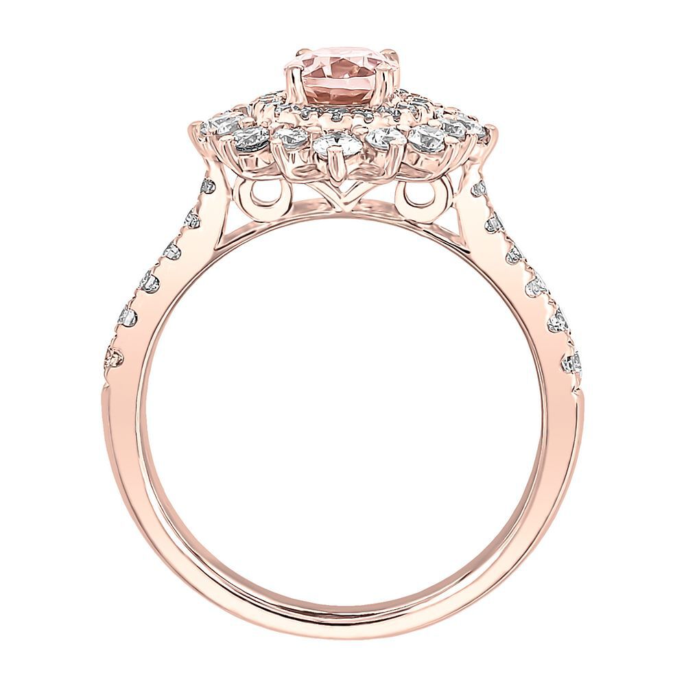 Morganite & 3/4 ct. tw. Diamond Ring in 14K Rose Gold