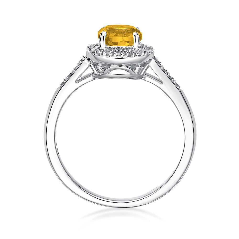 Citrine & 1/8 ct. tw. Diamond Ring in Sterling Silver