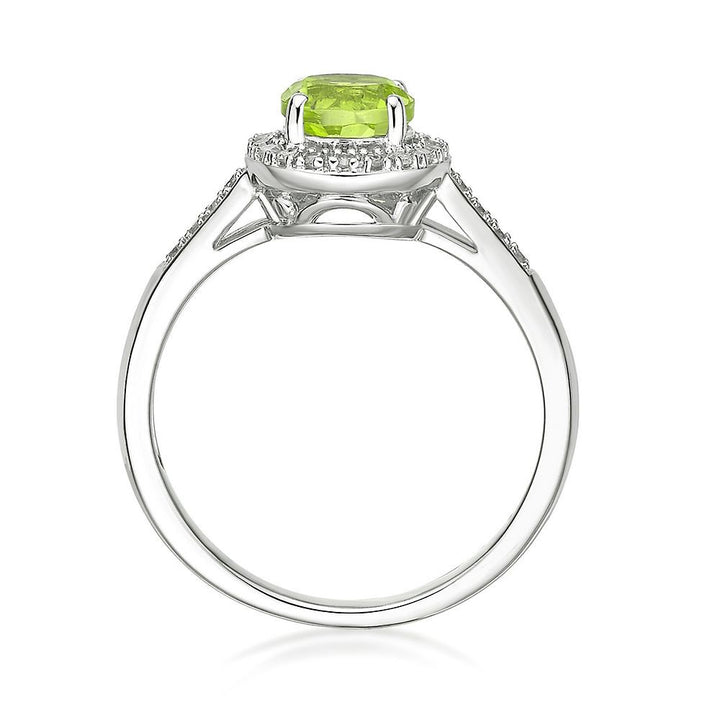 Peridot & 1/8 ct. tw. Diamond Ring in Sterling Silver