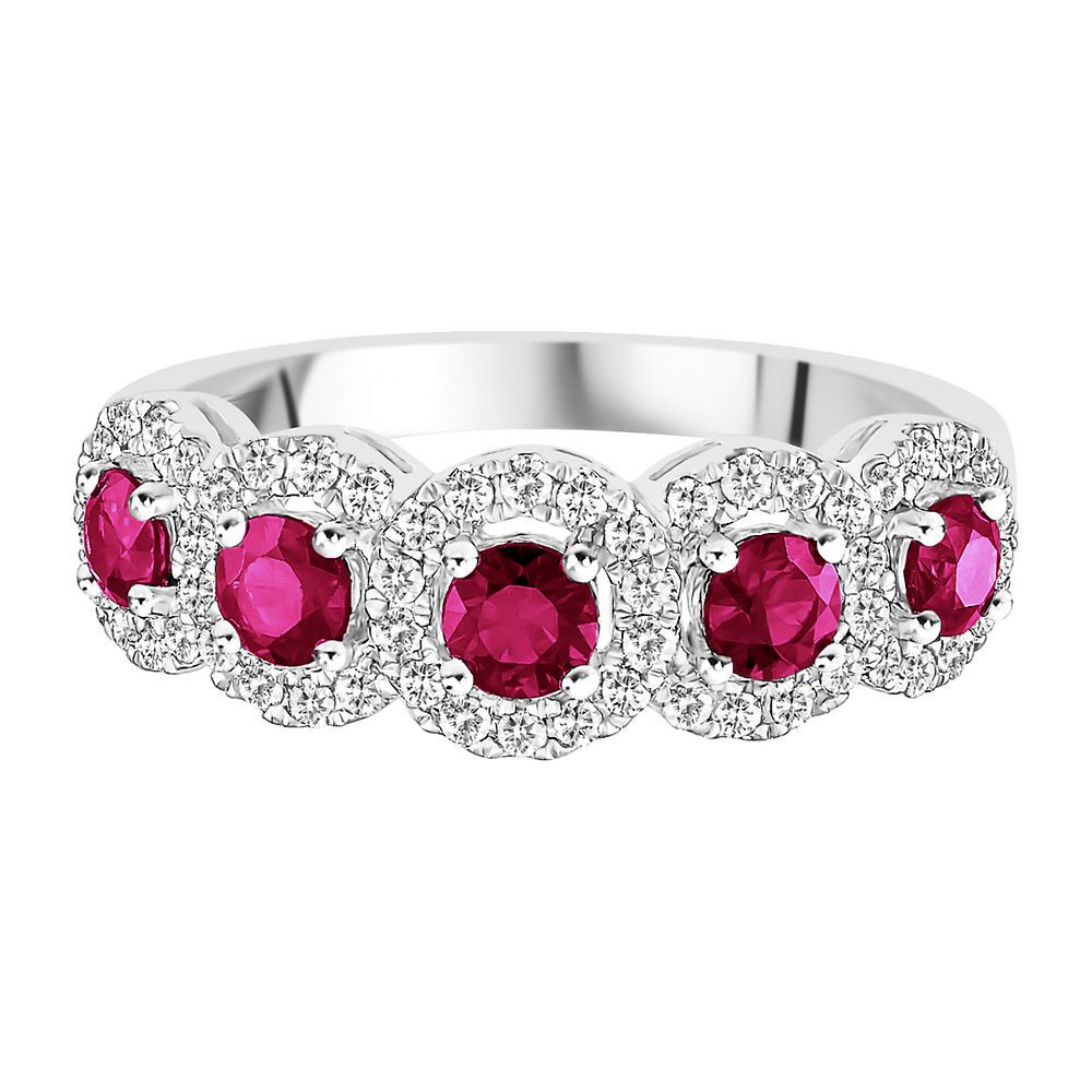 Ruby & 1/3 ct. tw. Diamond Ring in 14K White Gold