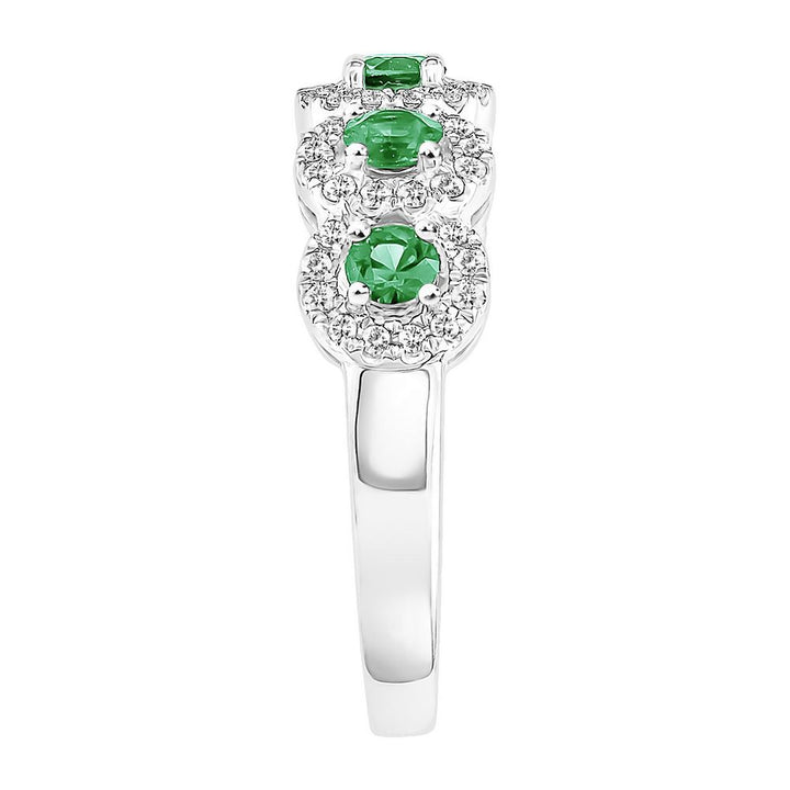 Emerald & 1/3 ct. tw. Diamond Ring in 14K White Gold