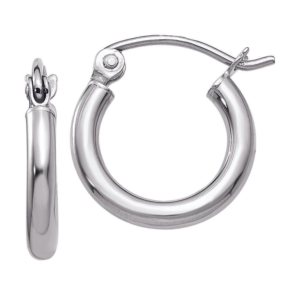 Hoop Earrings in 14K White Gold
