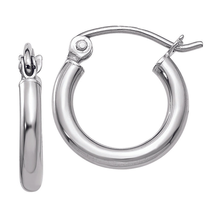 Hoop Earrings in 14K White Gold