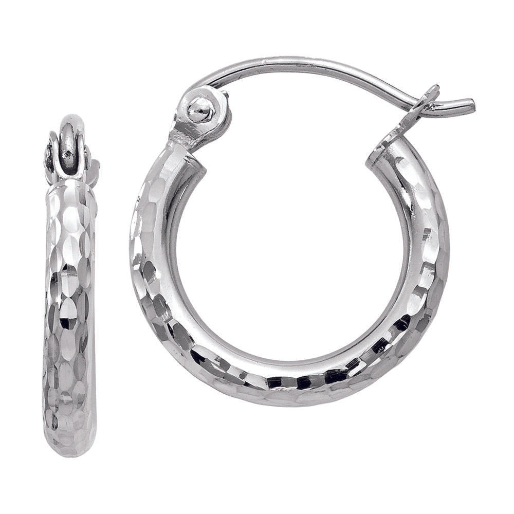 Hoop Earrings in 14K White Gold