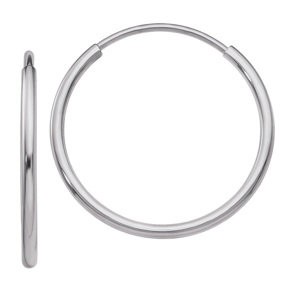 Hoop Earrings in 14K White Gold