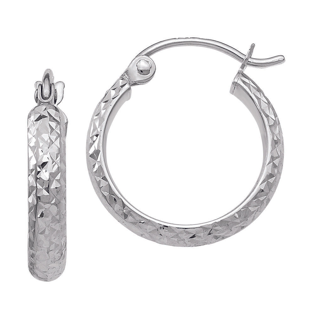 Hoop Earrings in 14K White Gold