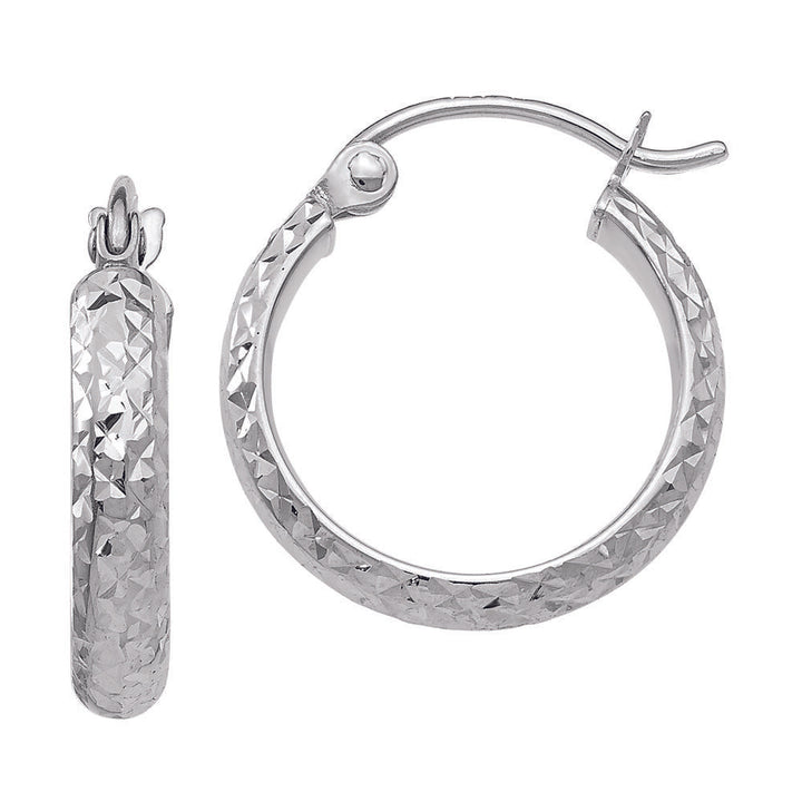 Hoop Earrings in 14K White Gold