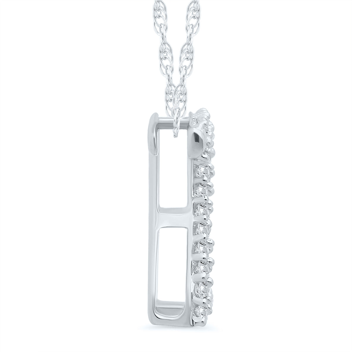 1/7 ct. tw. Diamond Z Initial Pendant in 10K White Gold