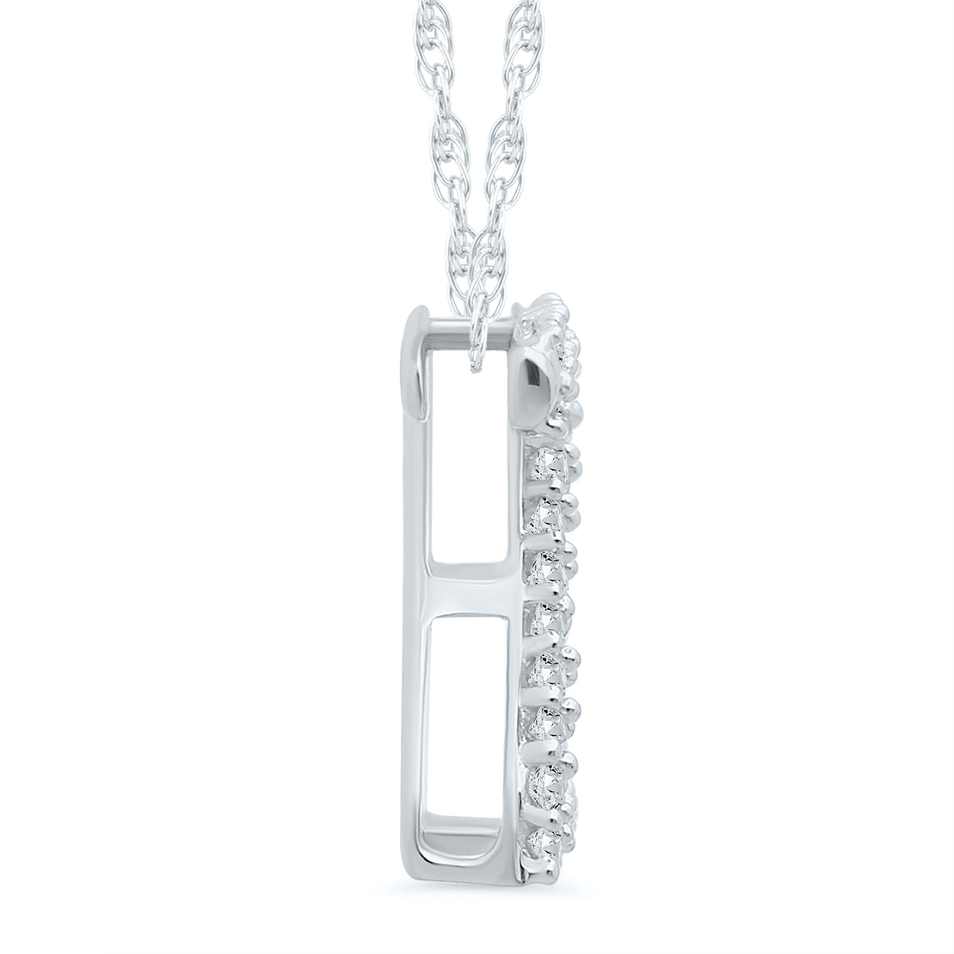 1/7 ct. tw. Diamond Z Initial Pendant in 10K White Gold