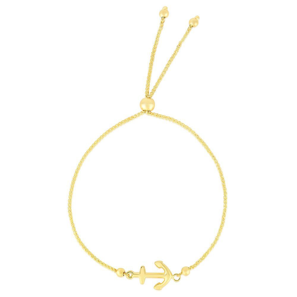 Anchor Bolo Bracelet in 14K Yellow Gold