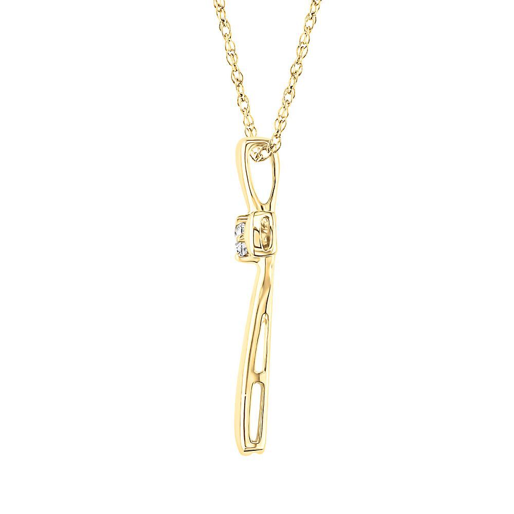 Diamond Cross Pendant in 10K Yellow Gold