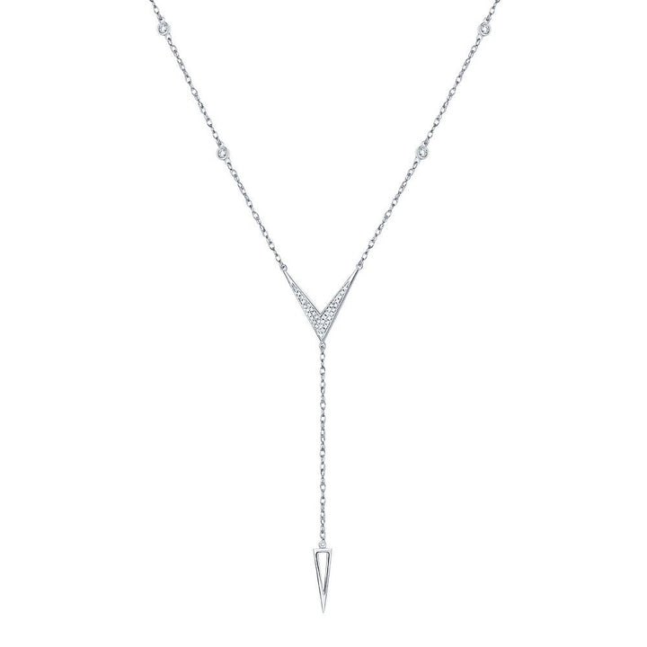 1/10 ct. tw. Diamond Lariat Necklace in 10K White Gold