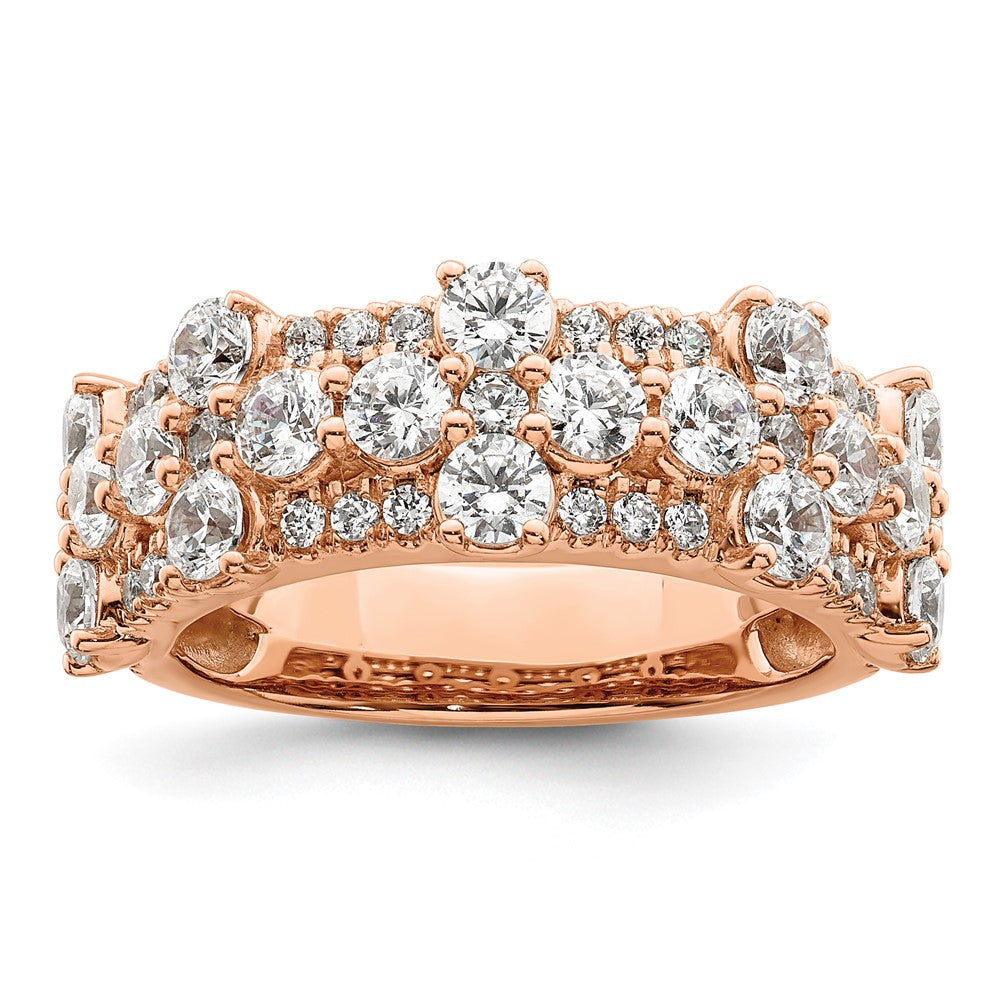 14k Rose Gold Lab Grown Diamond Wedding Band Ring 2.5ct Clarity- VS Color- G-H