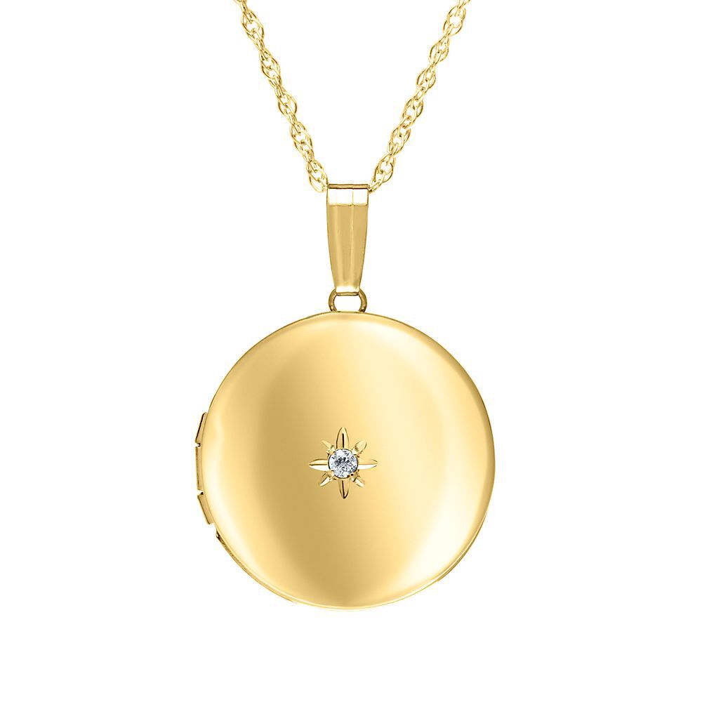 Diamond Locket in 14K Yellow Gold